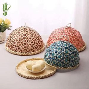 VGreen Art Rattan – Couvercle alimentaire multifonctionnel écologique en rotin, panier de rangement rectangulaire anti-poussière avec poignée, artisanat moderne pour la cuisine - Product Image 1