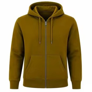 Sudadera con Capucha y Cierre para Hombre, Color Morado, Corte Regular, Informal, de Felpa, Tejida, para Otoño, Diseño de Color Sólido - Product Image 5