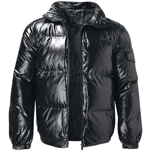 Chaqueta Acolchada Personalizada para Hombre, Abrigo Acolchado de Invierno con Logotipo Bordado en la Parte Delantera, con Capucha - Product Image 2