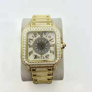 Reloj de Lujo con Diamantes, Analógico de Cuarzo, Caja Plateada con Moissanita, Esfera con Números Romanos, Cristal de Zafiro, Movimiento ETA, Resistente al Agua 10m - Product Image 4