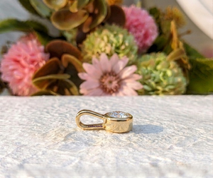 จี้เพชรทรงกลมเจียระไนแบบบริลเลียนท์ ทองคำแท้ 18K สำหรับผู้หญิง สร้อยคอแบบมินิมอลสำหรับใส่ทุกวัน สี G พร้อมพลอยธรรมชาติ - Product Image 6