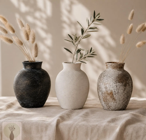 Vase en céramique rustique, pot en poterie émaillée, fait main, vintage, Wabi Sabi, décoration d'intérieur, fleur artificielle, trou de drainage pour jardin - Product Image 4