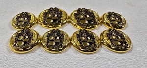 Boutons personnalisés de haute qualité ALPHA PHI ALPHA pour blazers, couleur or, 8 boutons, vente en gros - Product Image 5