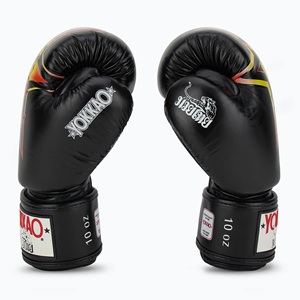 ถุงมือชกมวย YOKKAO Fighter KO Star Logo สีขาว/ดำ หนังแท้ สำหรับมวยไทย คิกบ็อกซิ่ง ฝึกซ้อม แข่งขัน ปิดด้วยแถบตีนตุ๊กแก - Product Image 2