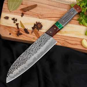 Couteau de chef artisanal en acier 440C, manche en bois de rose, lame de 7 pouces, couteau de cuisine professionnel, bord tranchant comme un rasoir, outil de coupe durable - Product Image 5
