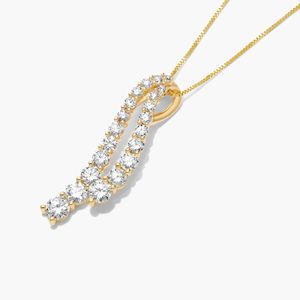 Tidal Wave Lab-Grown Diamond <b>Drop</b> Pendant In Yellow Gold - Product Image 6