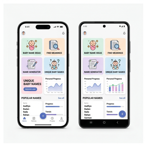 Application de compagnie IA ROYALCRAFT : Trouvez les significations et l'origine des noms de bébé, des noms modernes et uniques. Compatible Internet, Linux/MAC/Autres. - Product Image 1