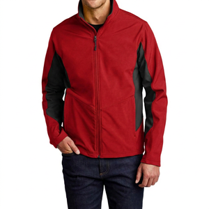 <b>Men's</b> Lime Green Fleece <b>Jacket</b> With Black Panels Stand Collar Zipper Windproof Casual Autumn Wear - Product Image 4