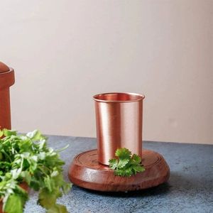 Vasos de cobre premium, elegantes vasos metálicos para servir agua, jugo, cócteles, duraderos y reutilizables para cocina y bar. - Product Image 5