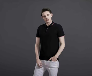 Camisas Casuales Personalizadas de Alta Pureza para Hombre, de Algodón Suave de Punto, Antiarrugas, de Secado Rápido, Manga Corta, con Logotipo Impreso Personalizado - Product Image 4