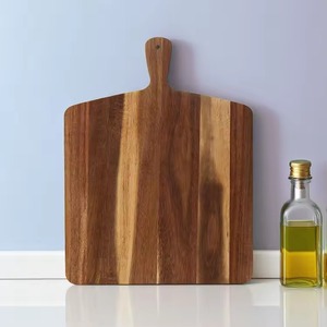Tabla de servir de madera con asa, rectangular, para cortar y picar, bandeja de alimentos reutilizable para cocina y restaurante - Product Image 2