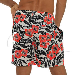 Shorts de surf décontractés en gros, séchage rapide, entièrement imprimés sur mesure, extensibles dans quatre directions, taille élastique, maillot de bain de plage en polyester pour hommes - Product Image 4