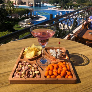 Plateau de service en bois artisanal, plateau de qualité supérieure pour la maison, le restaurant, l'hôtel - Product Image 1