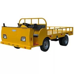 Carga de 4 <span class=keywords><strong>ruedas</strong></span> Herramienta plana Manejo de transporte Carro de carga resistente Carro eléctrico <span class=keywords><strong>con</strong></span> volante - Product Image 3