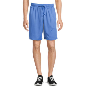 Shorts Bermuda bleus pour hommes, taille mi-haute, cordon de serrage, en polyester tricoté, décontractés, respirants, couleur unie, shorts de sport - Product Image 4