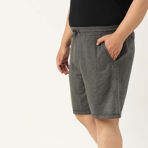 Shorts mi-longs unis pour hommes grande taille, en coton et polyester, pour l'été, sport et décontracté, respirant, infroissable, séchage rapide, élastique - Product Image 5