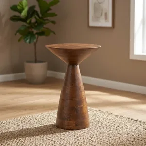 Table basse en bois faite à la main, design mid-century, meubles de salon, structure en fer - Product Image 4