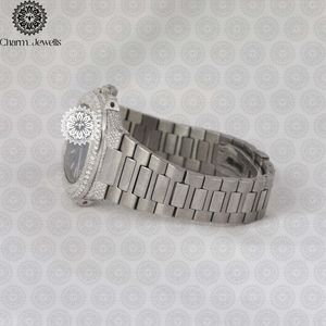 Charm_Jewells Luxury Stainless Steel Round Mechanical <b>Watch</b> Analog Dial Sapphire Crystal <b>Diamond</b> Bezel Folding Clasp Women - Product Image 2