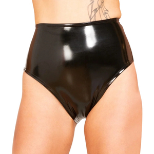 Conjunto de Dos Piezas de Pantalones de Cuero Sintético Negro de Cintura Alta para Mujer, Estilo Sexy sin Costuras - Product Image 5