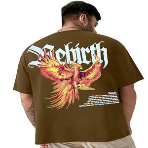 OEM 230GSM 100% algodón liso de manga corta de gran tamaño para hombre Camiseta de peso pesado Heat Press Impresión logotipo personalizado camiseta para hombres - Product Image 2