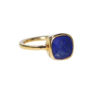 Handmade <b>Cushion</b> Shape Lapis Gemstone Women <b>Ring</b> - Fashion Gold Plated <b>Rings</b> - Wholesale Bulk Price <b>Ring</b> - Product Image 2