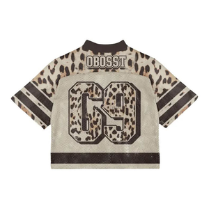 Custom <b>Men's</b> Sublimation Printed Retro American Football Jersey Mesh Polyester Cropped Boxy Short Sleeve Moisture-Wicking Summer - Product Image 5