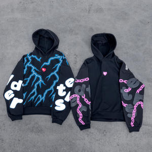 Sudadera con capucha y cremallera de diseño personalizado para hombre, de algodón polar, estilo oversize, transpirable y antiarrugas, ideal para invierno. - Product Image 5