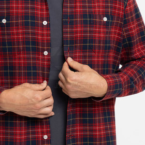 Camisa de Franela a Cuadros para Hombre, Nueva, Elegante, de Manga Larga, con Botones en la Parte Delantera y Bolsillo en el Pecho, Ecológica y Transpirable, de Larga Duración y Gran Venta - Product Image 5