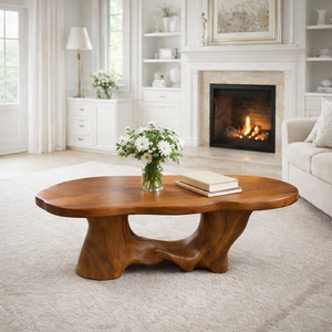 Mesa de Centro Moderna Luxali de Madera Maciza para Sala de Estar, Hecha a Mano, Ecológica, Duradera, Fácil de Limpiar, Decoración Antigua, Muebles para el Hogar - Product Image 1
