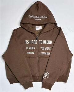 Hot Sale High Quality Winter Oversized <b>Hip</b> Hop Hoodies Sweatshirt 100% Cotton Hooded 500 Grams Discharge Printing Washed Knitted - Product Image 5