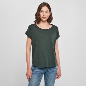 T-shirt court à col rond et manches courtes pour femme, coupe ample, couleur unie, décontracté, en polaire polyester/coton, séchage rapide, respirant, toutes saisons - Product Image 1