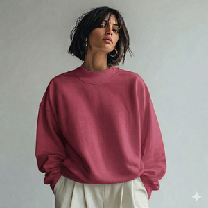 Women's Winter Long New Fashion Cotton Fleece Plus Size Mock Neck Sweatshirt <b>Hip</b> Hop Style Custom Logo Eco-Friendly Casual Wear - Product Image 2