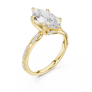 แหวนเพชรทรงมาร์คีส์ 2.50 กะรัต ได้รับการรับรองจาก IGI เพชรเพาะเลี้ยงในห้องปฏิบัติการ ตัวเรือนทองคำแท้ 14K ดีไซน์ลายคลื่นสุดพิเศษ แหวนหมั้นสำหรับผู้หญิง แหวนแต่งงาน - Product Image 2