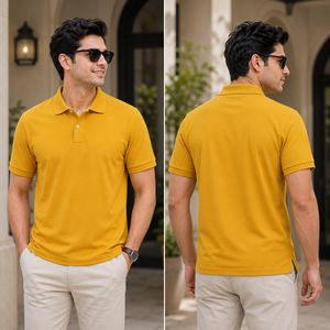 T-shirt uni haut de gamme pour homme |   Mélange de coton peigné respirant à manches courtes sans col décontracté d'été séchage rapide anti-plis - Product Image 4