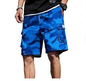 Men's Summer Outdoor <b>Camouflage</b> <b>Cargo</b> Shorts 100% Cotton Solid Half <b>Pants</b> Casual Loose Drawstring - Product Image 5