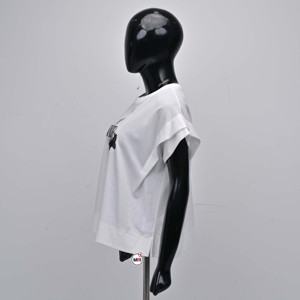 MRI Made Premium Quality With Custom Logo <b>T</b> <b>Shirt</b> For Womens <b>Sequin</b> Chenille Unique Embroidery Short Sleeve Crew Neck <b>t</b>-<b>shirt</b> - Product Image 4