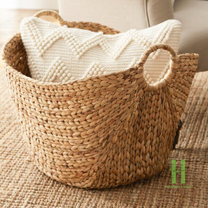 BEST SELLING Eco-Friendly Natural Seagrass Basket Handmade Woven Storage Basket with Handles for Home Organization and Storage - Product Image 4