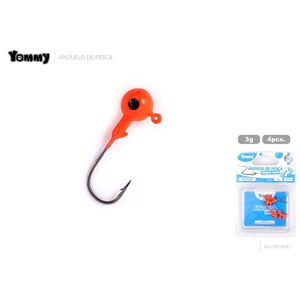 Hameçon de pêche Yommy 10g Orange Lead Head Jig pour la pêche en eau douce - Product Image 4