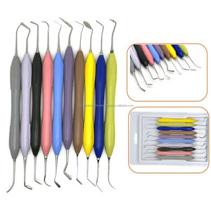 WORLD PRECISION SURGICAL Juego de 10 Instrumentos Dentales para Resina Compuesta con Mango de Silicona, Agarre Ergonómico, Múltiples Colores - Product Image 5