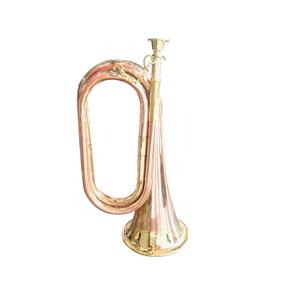 Corne de signalisation vintage en laiton, instrument de musique décoratif, objet de collection - Product Image 1