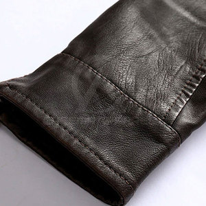 Veste d'hiver en cuir pour homme tendance avec fermeture éclair sur le devant et design moderne ajusté pour toutes les occasions - Product Image 5