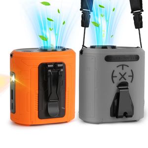 Portable Waist Clip Turbo Belt <b>Fan</b> 5 Speeds Flashlight 1WmAh <b>Battery</b> Operated <b>Hands</b>-Free Neck <b>Fan</b> for Camping Travel Job Site - Product Image 4