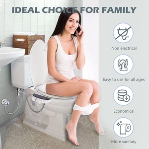 Capot de bidet de siège de toilette en matériau ABS ultra-mince Capot de bidet mécanique non électrique pour toilettes - Product Image 5