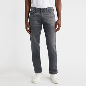 Jean en denim délavé coupe droite pour homme, jambe droite, coupe classique, vente en gros, jeans personnalisés, fournisseur d'usine OEM ODM, pantalon bleu - Product Image 4