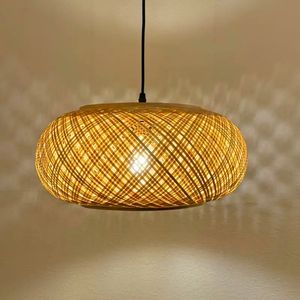 Modern Eco Design Bamboo Ceiling <b>Light</b> Decorative Artisan Pendant for <b>Indoor</b> Use and Project Supply - Product Image 1