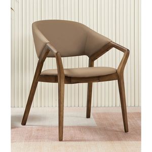 Silla de Comedor Moderna Tapizada en Madera Maciza, Silla de Brazos Contemporánea de Lujo para Muebles de Hotel, Restaurante y Cafetería - Product Image 4