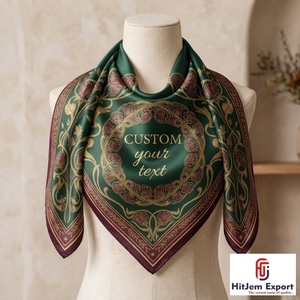 Pañuelo Cuadrado de Seda con Estampado Floral Personalizado, Nombre Personalizado, Estilo Europeo, Accesorio de Moda para Primavera y Otoño, OEM ODM - Product Image 5