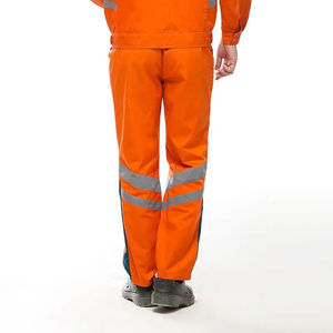 Pantalones de Trabajo de Seguridad para Hombre, Color Naranja, Alta Visibilidad, Antiestáticos, No Tóxicos, de Poliéster y Algodón, con Tiras Reflectantes para Trabajadores de la Construcción - Product Image 3