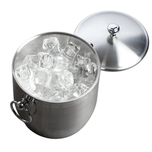 Wholesale Modern Silver Hammered <b>Ice</b> <b>Bucket</b> <b>with</b> Scoop & <b>Lid</b> Barware Accessory Perfect for Champagne Wine & Parties Best Price - Product Image 2