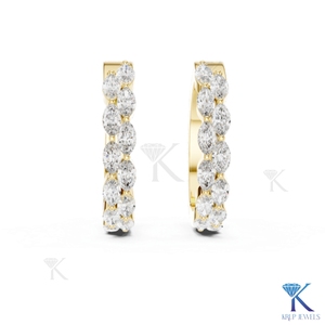 ต่างหูเพชรทรงมาร์คีส์สองแถว ผลิตด้วยวิธี CVD HPHT ทองคำแท้ 14K 18K หรูหรา สำหรับผู้หญิง งานแต่งงาน เครื่องประดับเจ้าสาว - Product Image 3